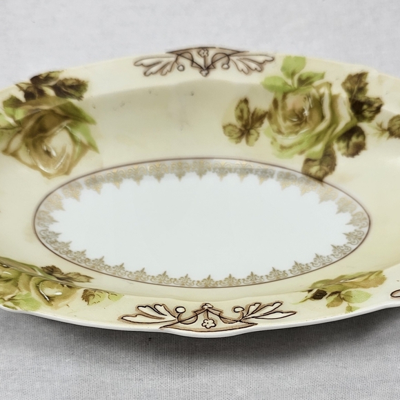Antique Ohme Silesia Old Ivory XVI Relish Dish Fine China Germany 8 3/8"L 4 7/8W - Picture 10 of 16